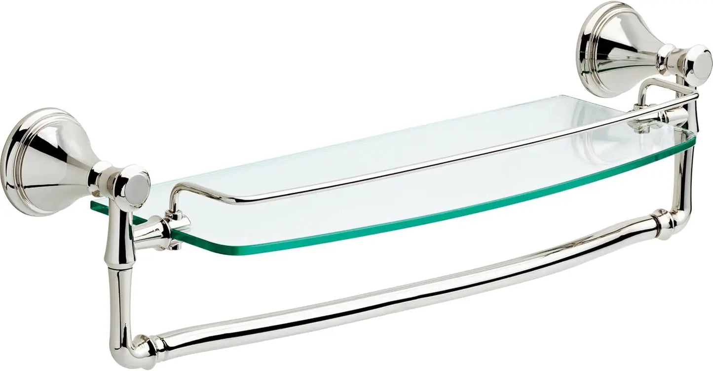 Delta Cassidy Glass Bathroom Shelf With Towel Bar Premium