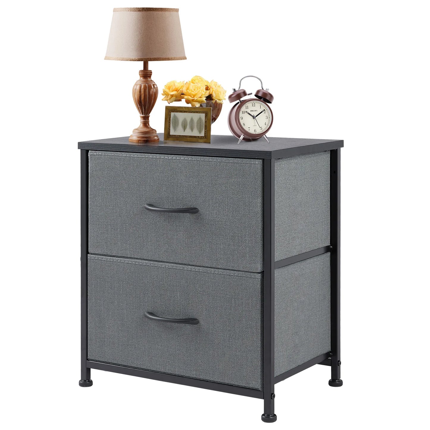 JHK Nightstand With Drawers Storage Cabinet For Bedroom