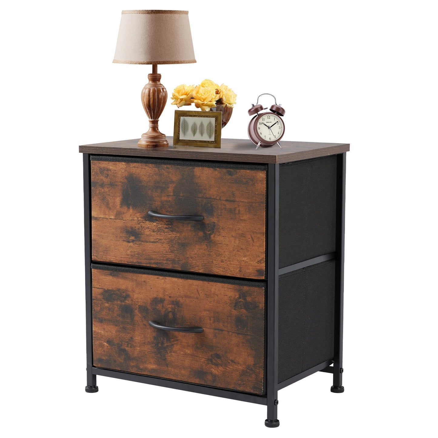 JHK Nightstand With Drawers Storage Cabinet For Bedroom