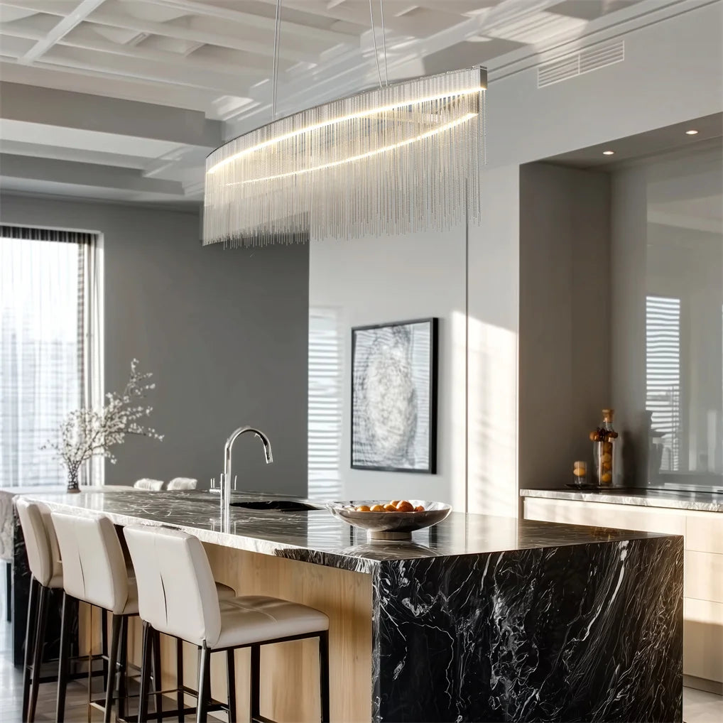 Modern Crystal Chandelier Pendant Light Dimmable LED Dining