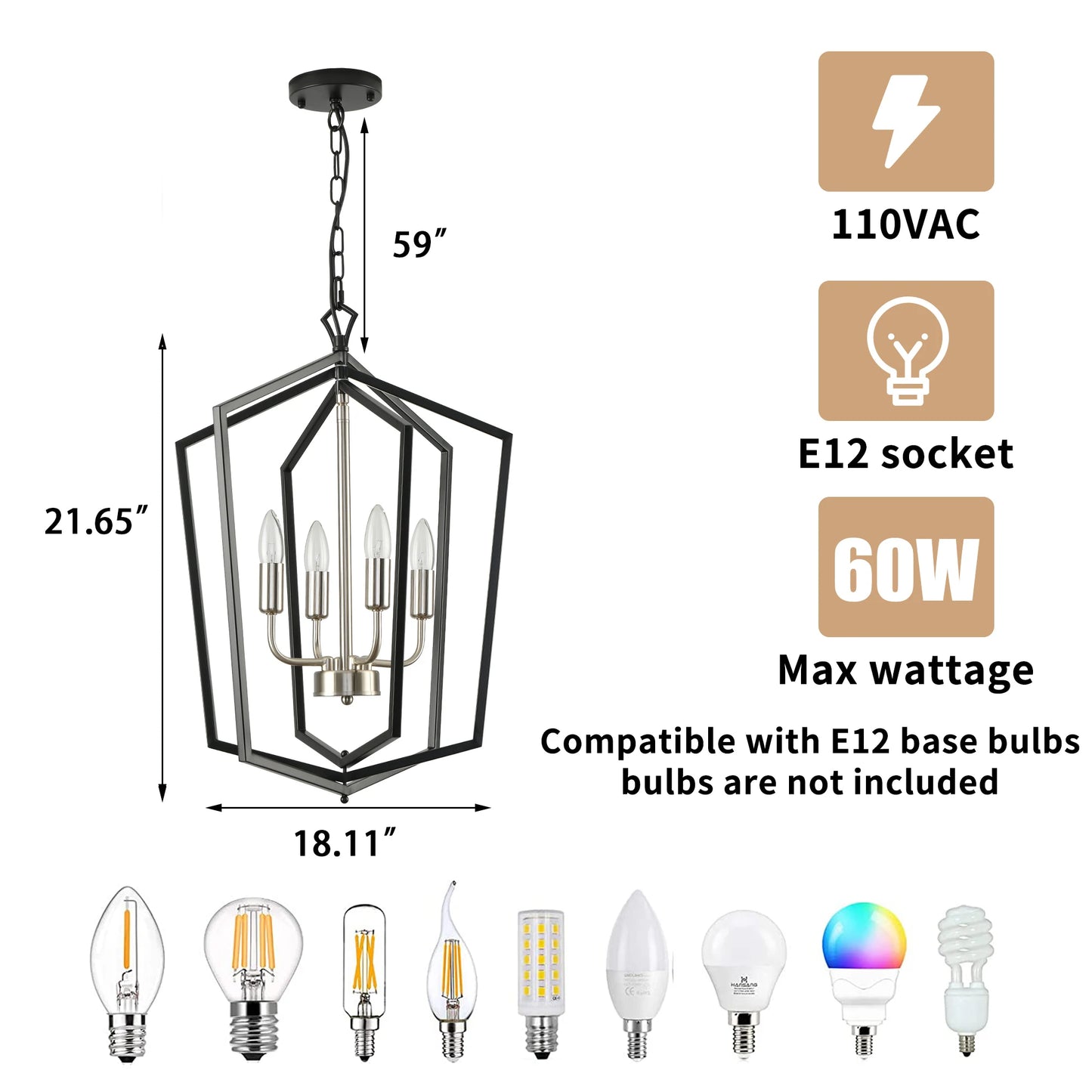 4 Light Luxury Chandeliers Industrial Pendant Lighting