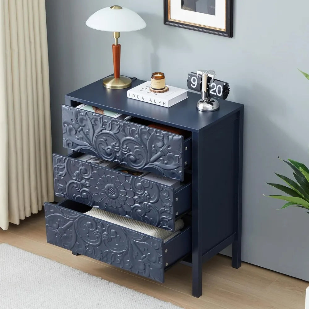 Abo Luxury 3 Drawer Dresser Bedroom Storage Chest Unit