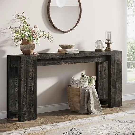 Extra Long Farmhouse Console Table For Sofa Living Room
