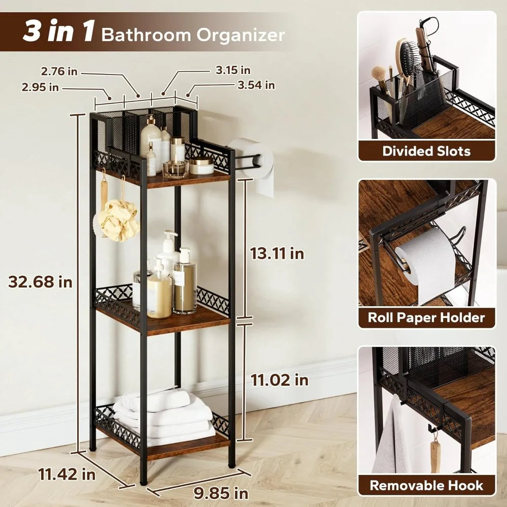 Hign-concerned Bathroom Shelf Organizer With Dryer Holder