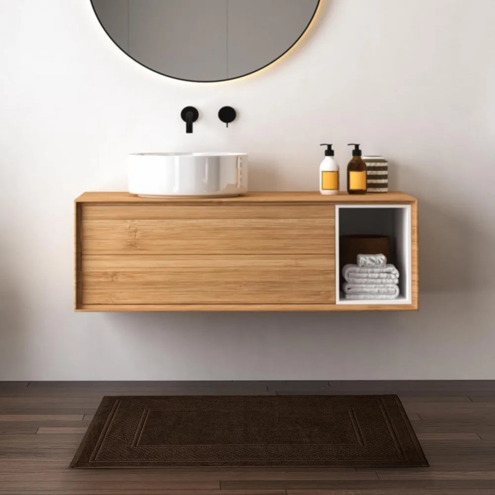 Ringspun Cotton Bath Mats Absorbent Set of 2 Quick Dry