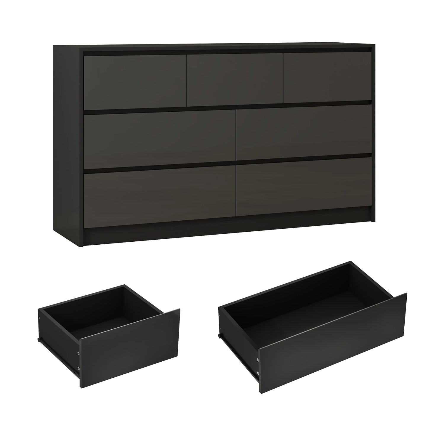 QiaoShiRen Seven Drawer Dresser for Bedroom High Gloss