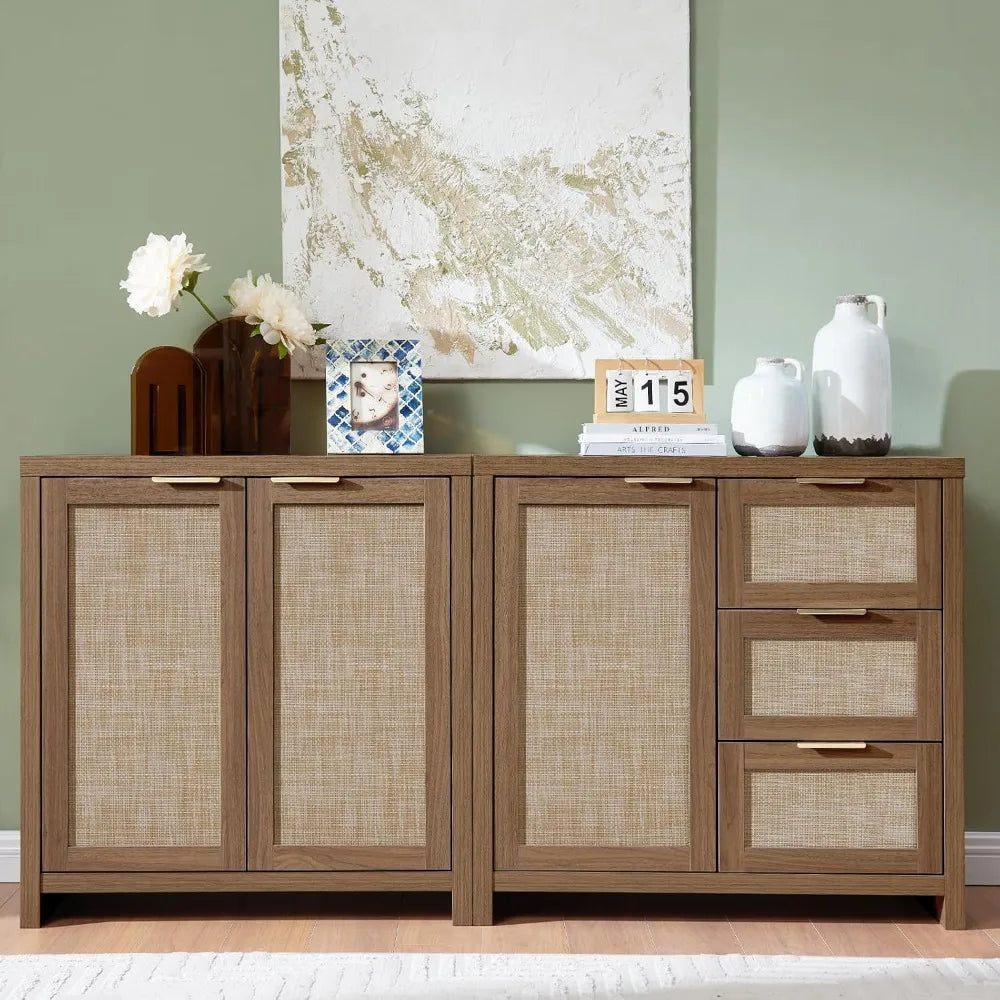 Hampstead Storage Set Rattan Sideboard 3 Doors 3 Drawers