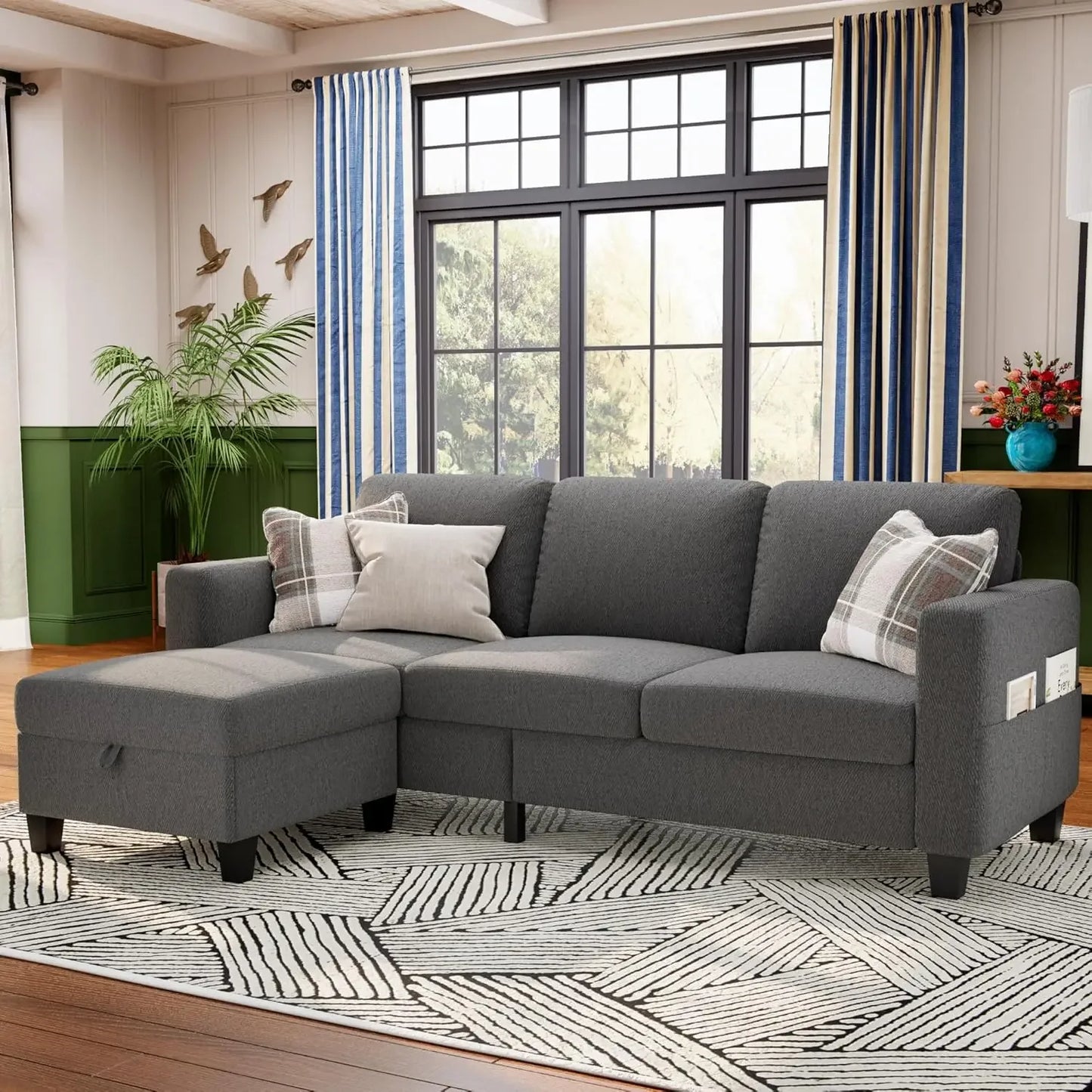 Sectional Sofa Couches For Living Room Beige 78 Inch