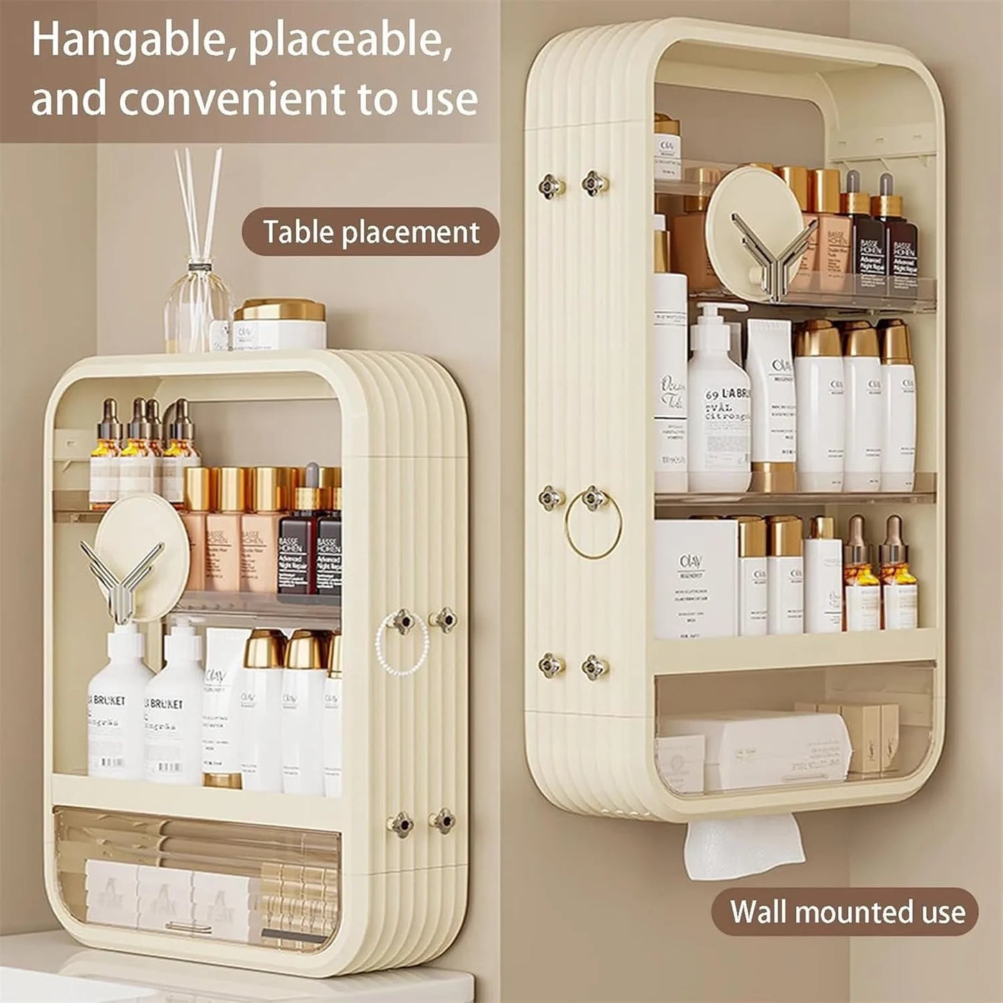 Hign Concerned Wall Mount Makeup Organizer Four Tier