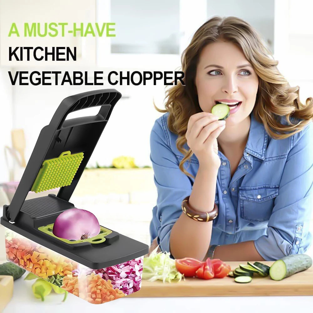 Multifunctional 14 In 1 Onion And Vegetable Chopper Shredder Slicer