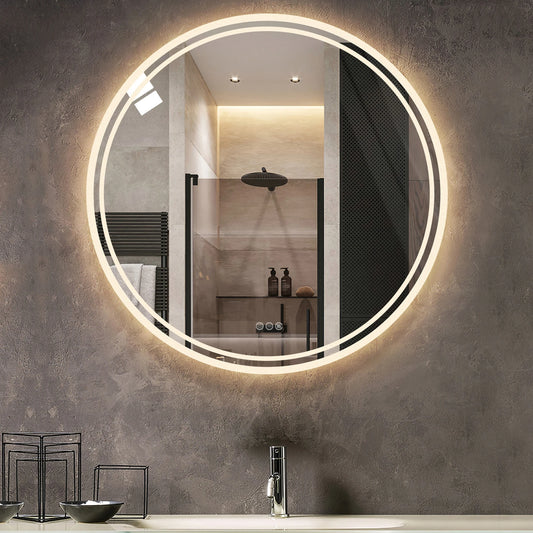 Circular Led Wall Mounted Backlit Mirror IP65 Dimmable