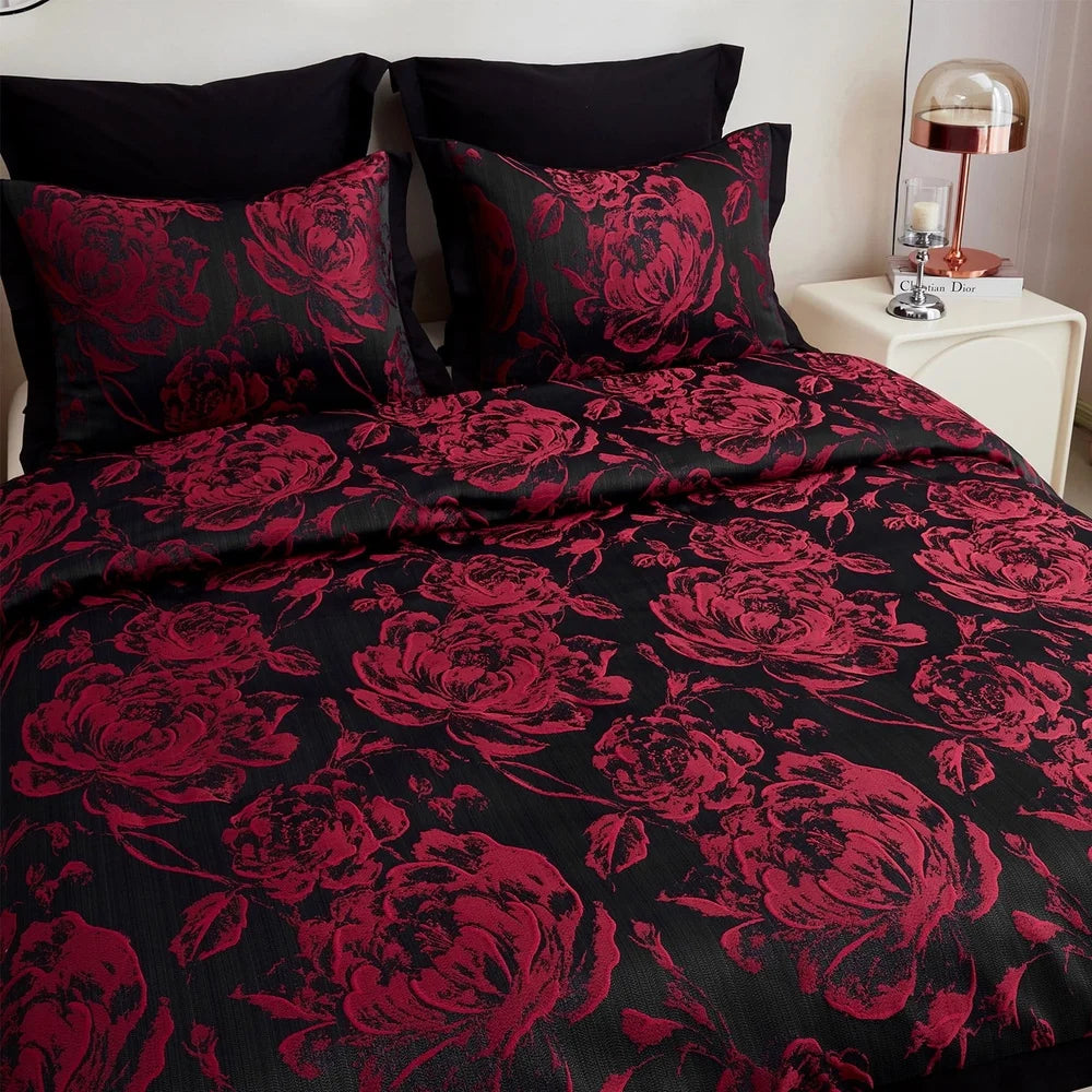 Queen Comforter Set Matching Curtains Jacquard Floral