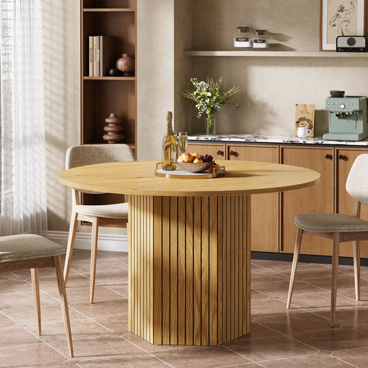Tribesigns Round Wood Dining Table For Dining Room