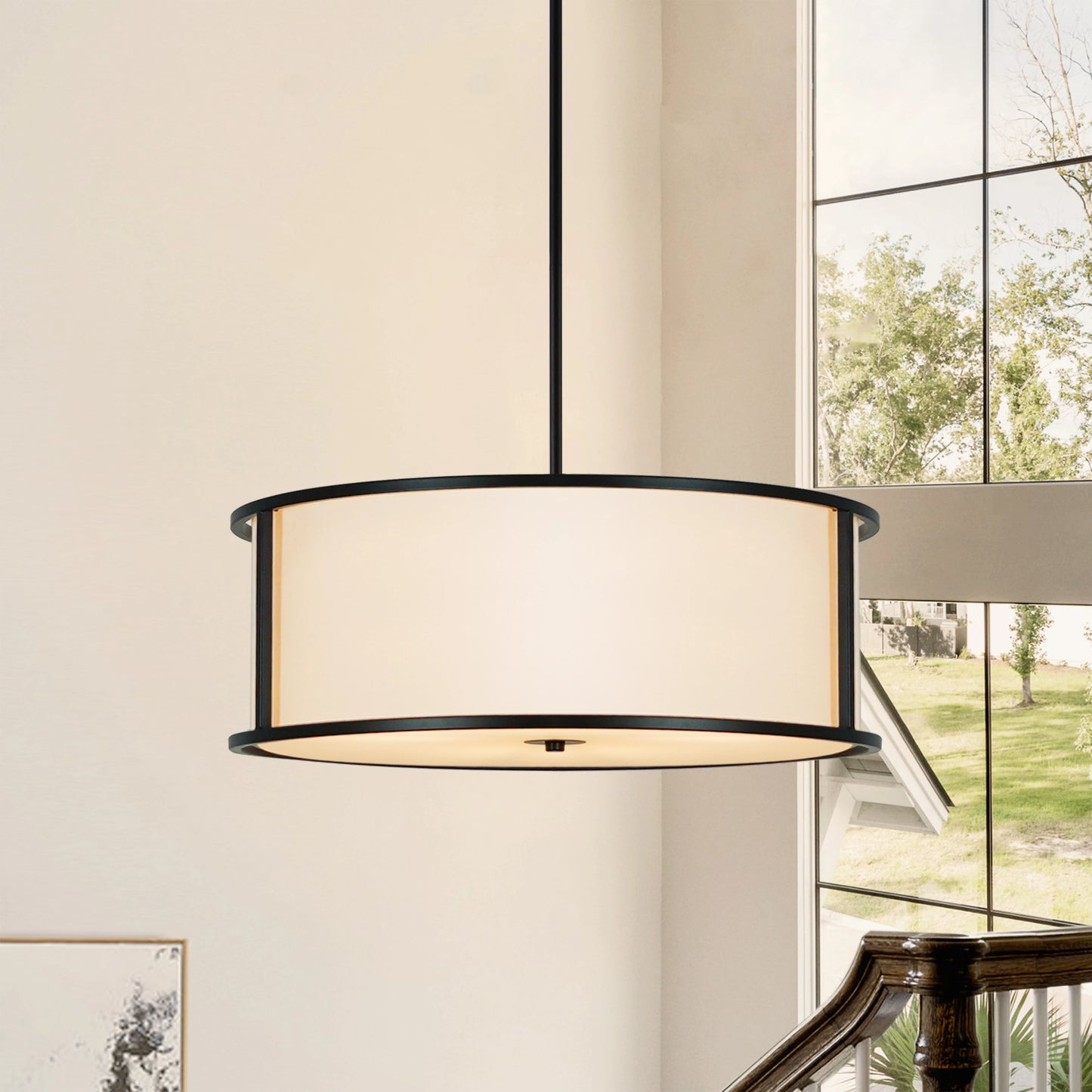 Drum Chandelier 4 Light Dining Room Pendant Fixture