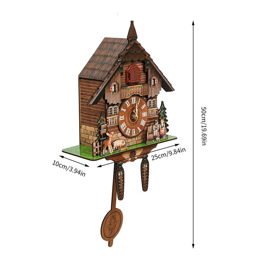 Cuckoo Clock Wall Mount Bird Clock Wood Living Room