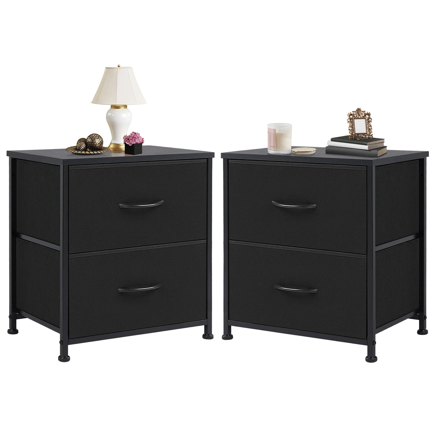 JHK Nightstand With Drawers Storage Cabinet For Bedroom