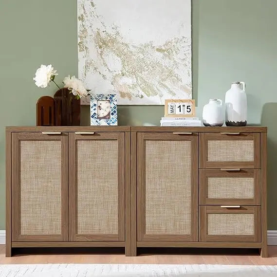 Hampstead Storage Set Rattan Sideboard 3 Doors 3 Drawers