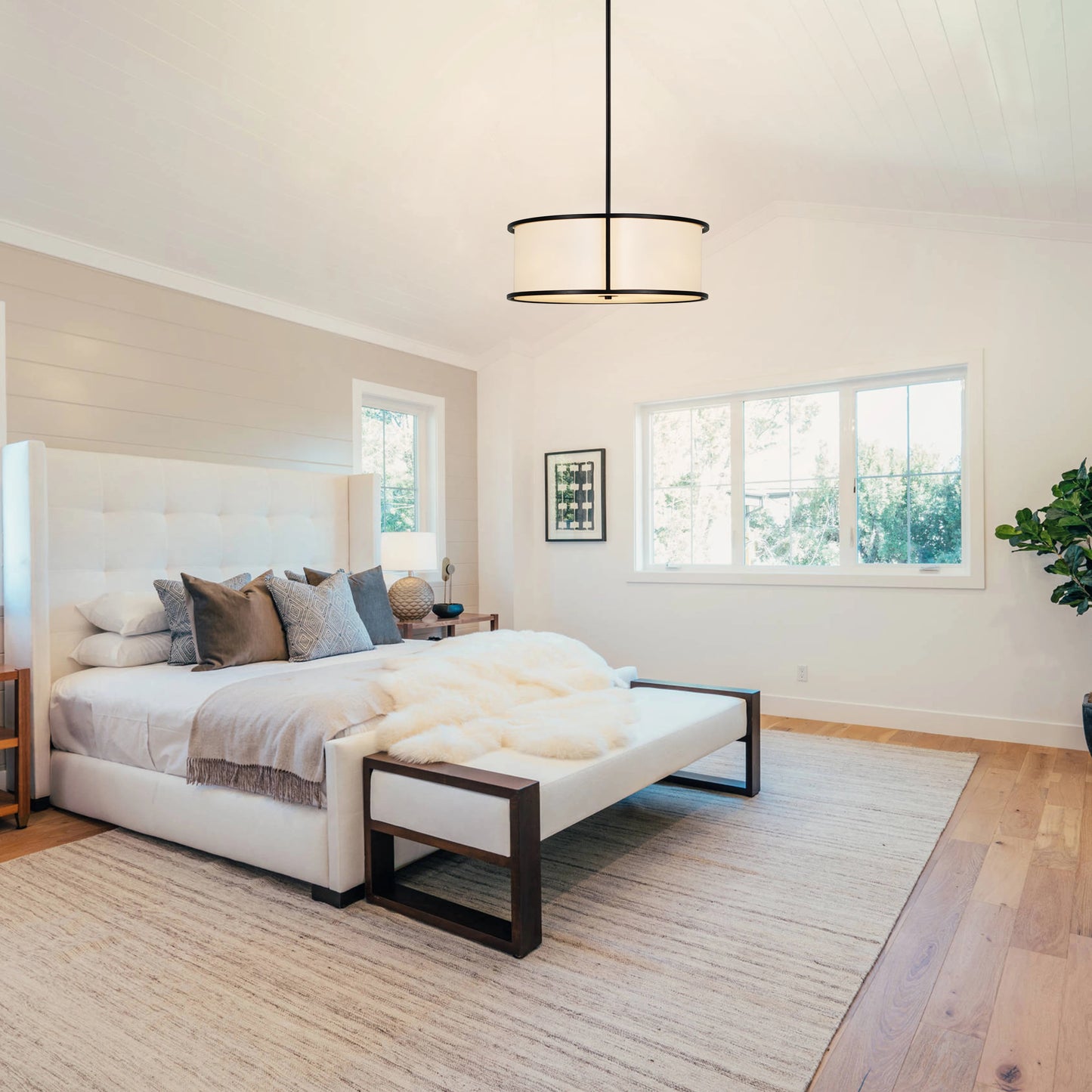 Drum Chandelier 4 Light Dining Room Pendant Fixture