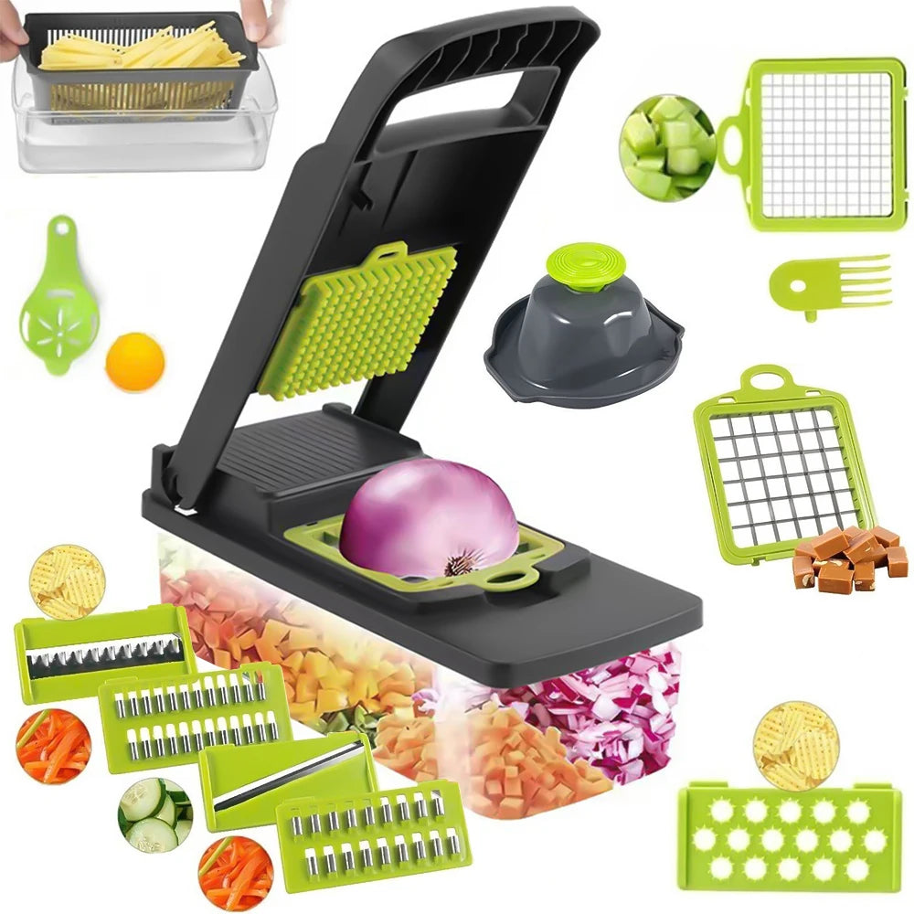 14 In 1 Multifunction Vegetable Chopper Slicer Shredder Gadget