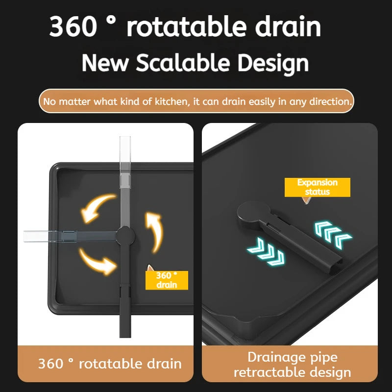 ATMDOG Over Sink Adjustable Dish Drying Rack With Drainboard