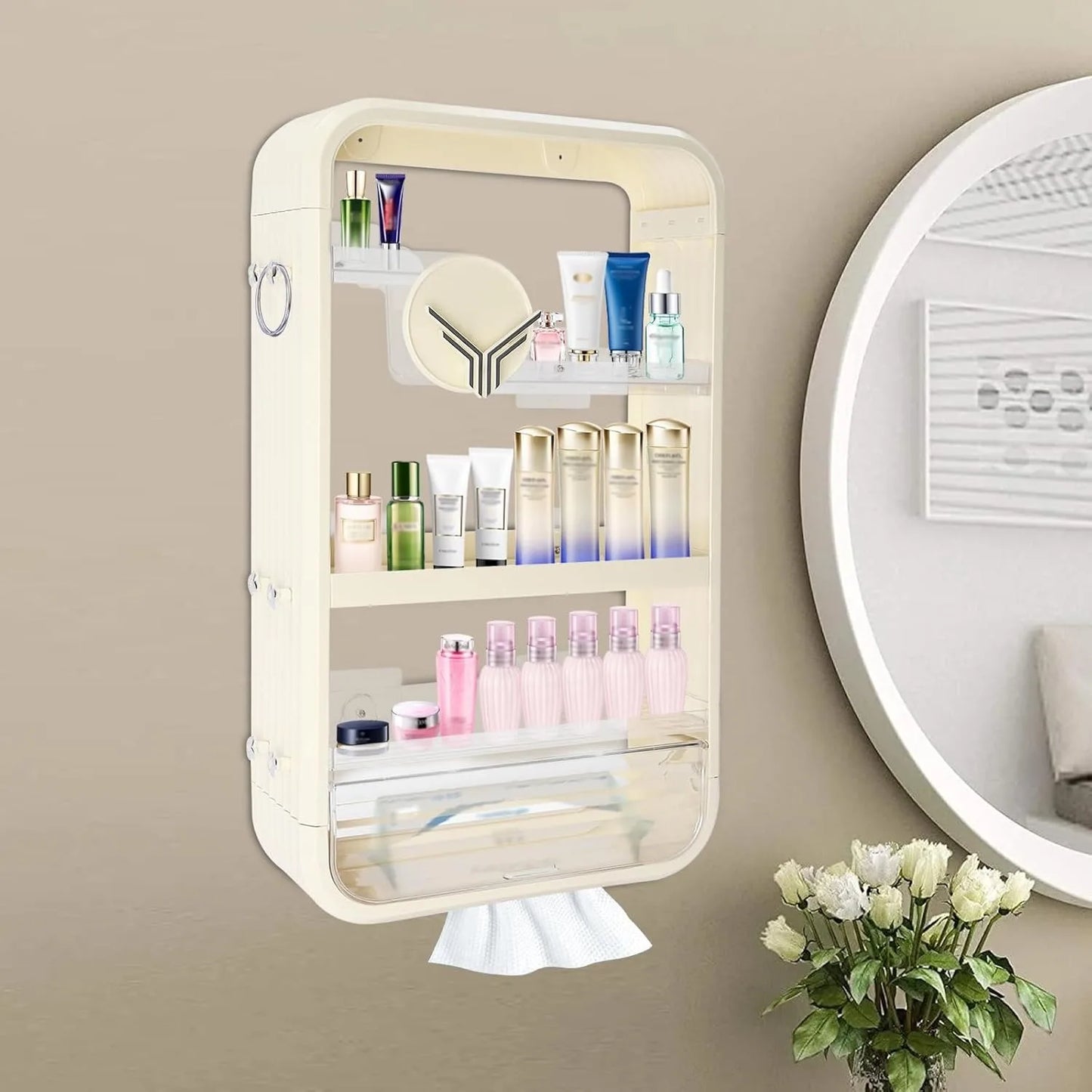 Hign Concerned Wall Mount Makeup Organizer Four Tier