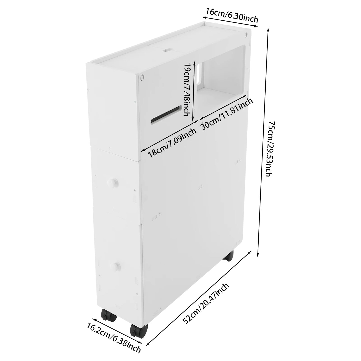 White Bathroom Storage Cabinet With Drawer And Shelf