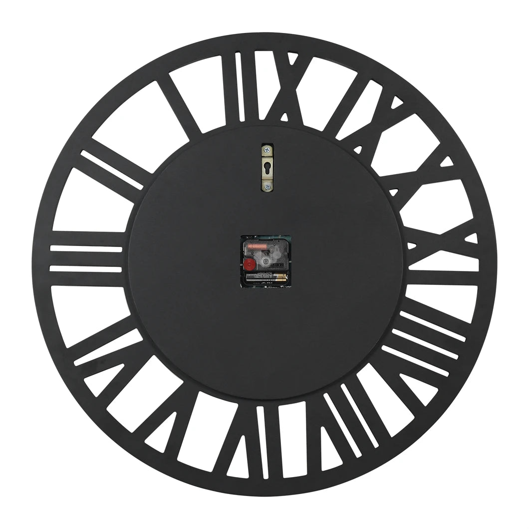 Large Mirrored Wall Clock 60CM Round Beveled Roman Skeleton