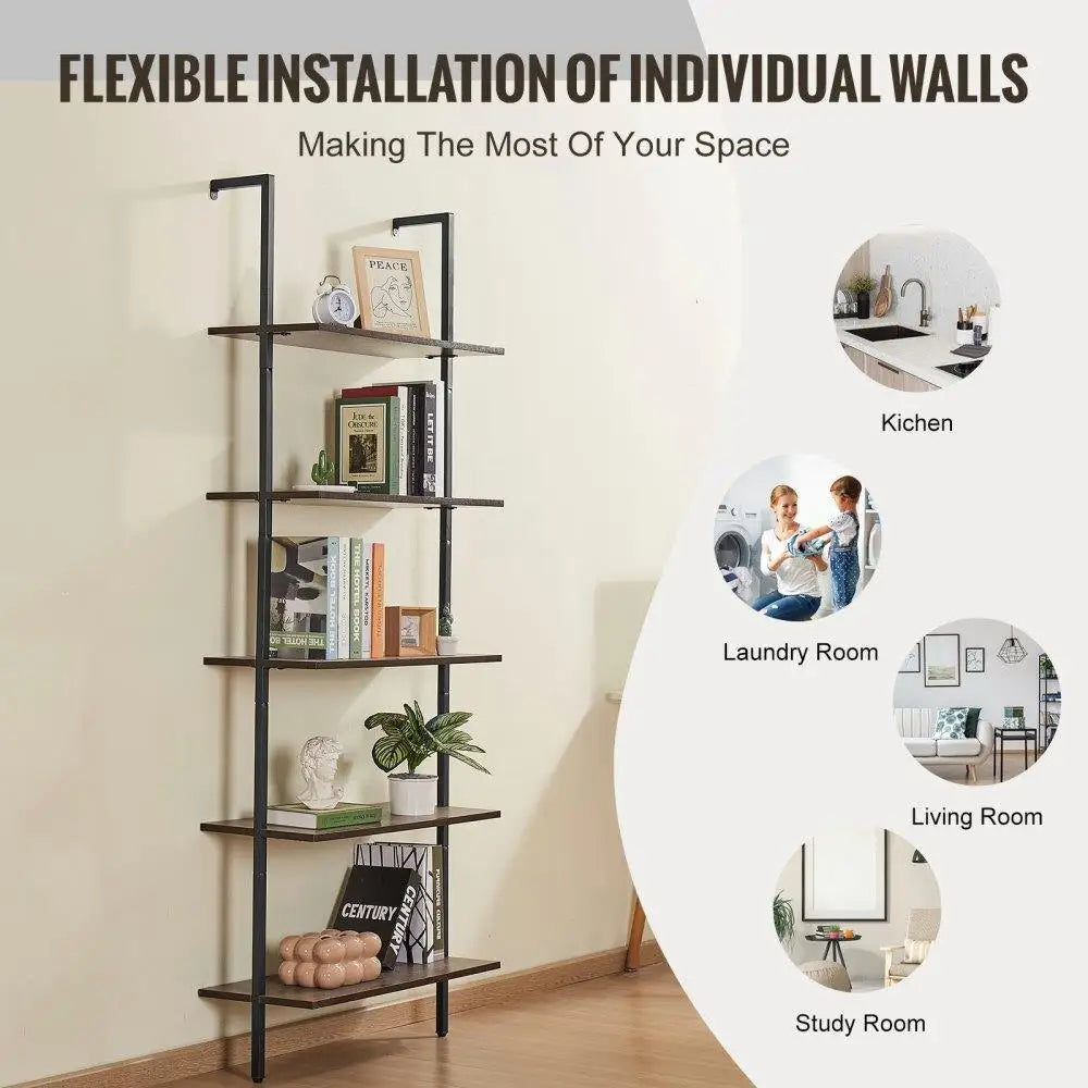 Hign-concerned Industrial Pipe Shelf 5 Tier Wall Mount Organizer