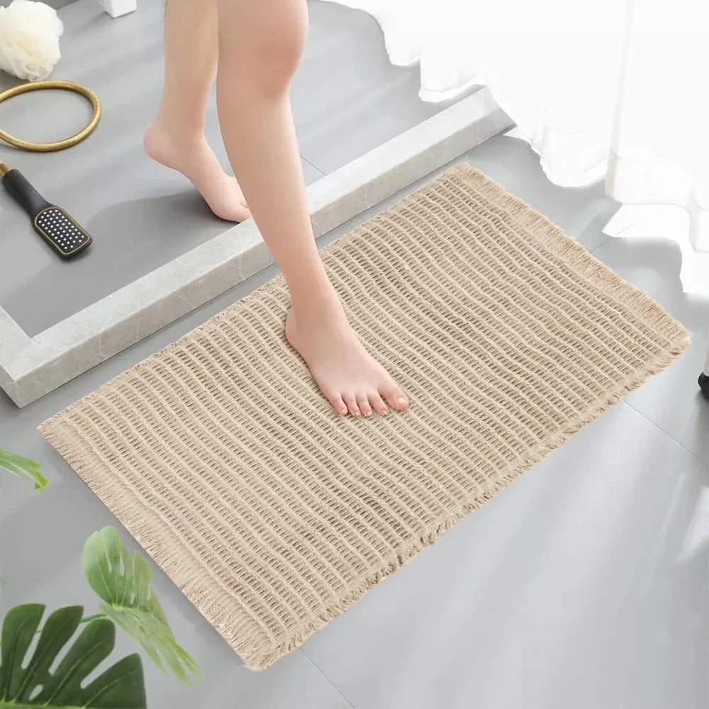 Hign-concerned Non Slip Waffle Bath Mat Set 4 Pcs Premium