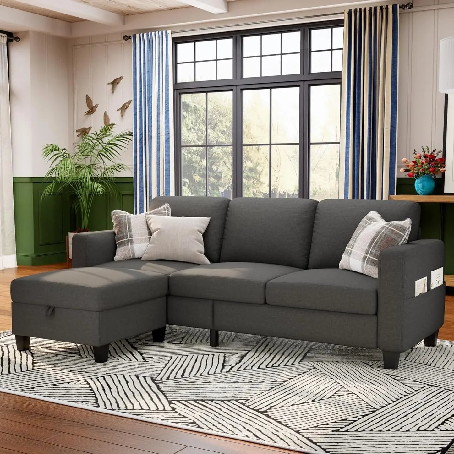 Sectional Sofa Couches For Living Room Beige 78 Inch