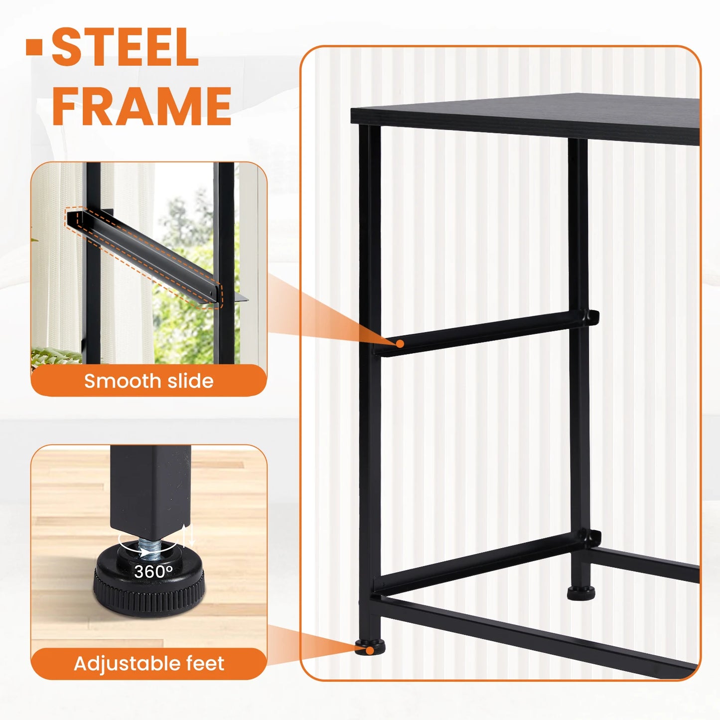 JHK Nightstand With Drawers Storage Cabinet For Bedroom