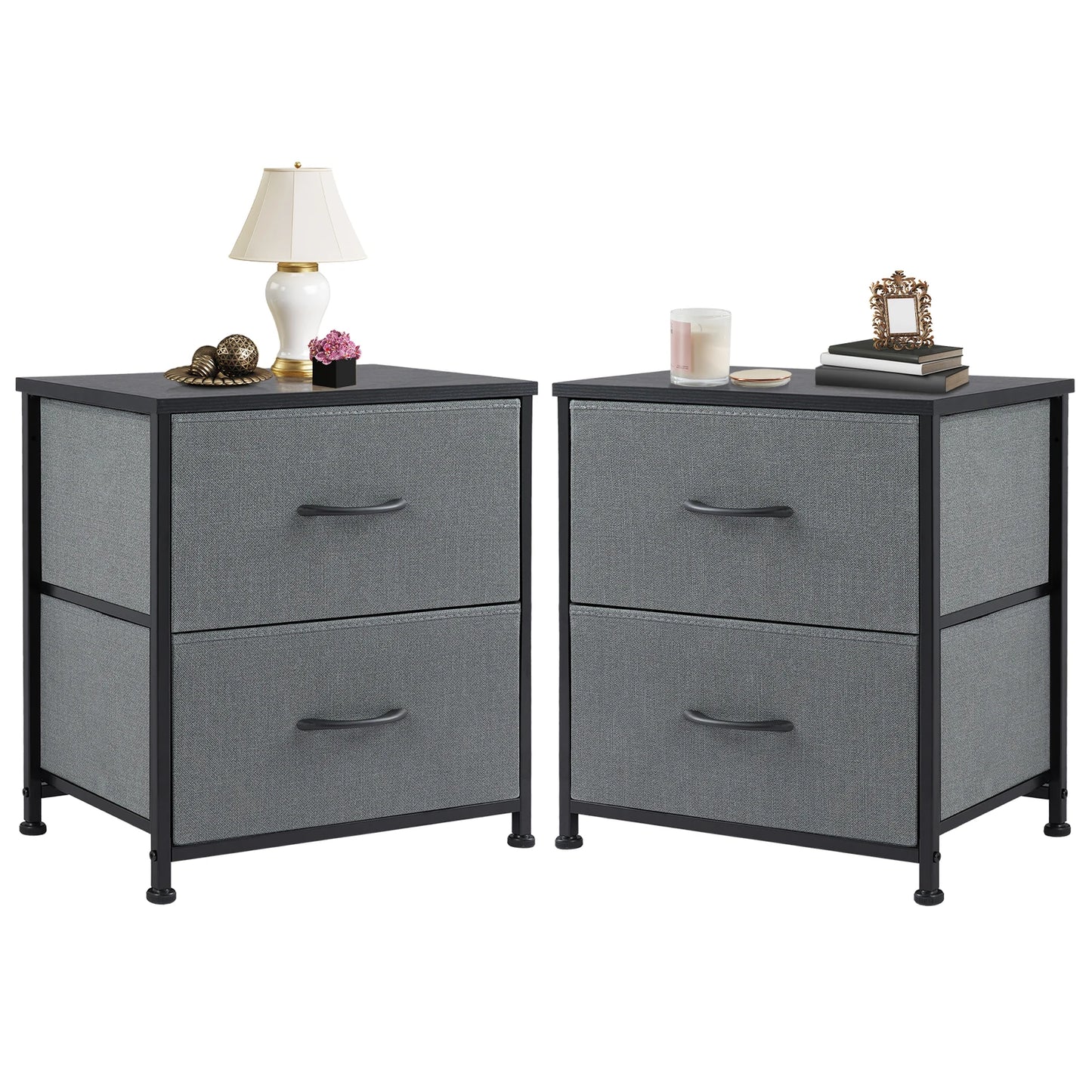 JHK Nightstand With Drawers Storage Cabinet For Bedroom