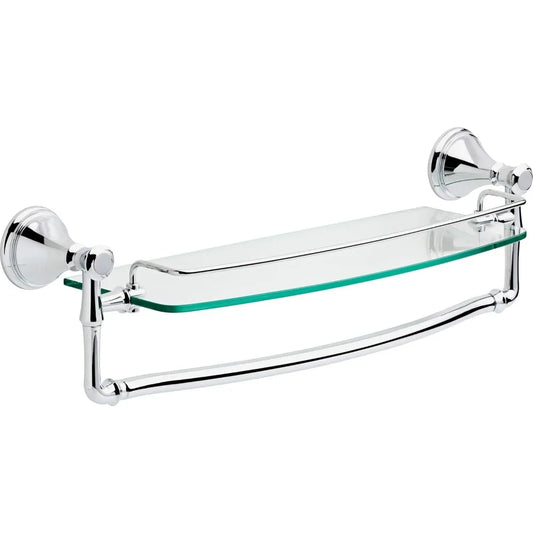 Delta Cassidy Glass Bathroom Shelf With Towel Bar Premium