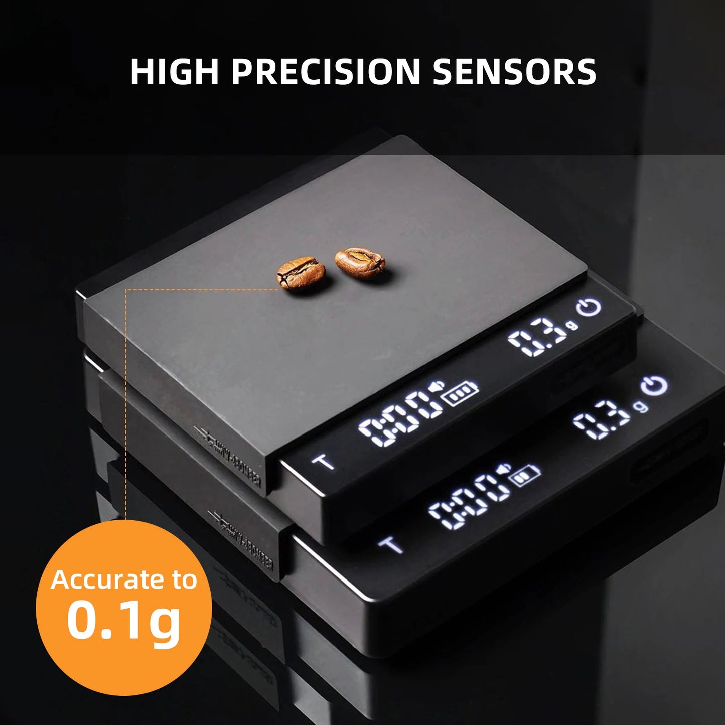 MHW-3BOMBER Rechargeable Digital Coffee Scale With Timer High Precision