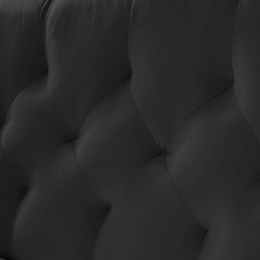 55 Inch Velvet Loveseat Sofa With Gold Metal Legs Tufted