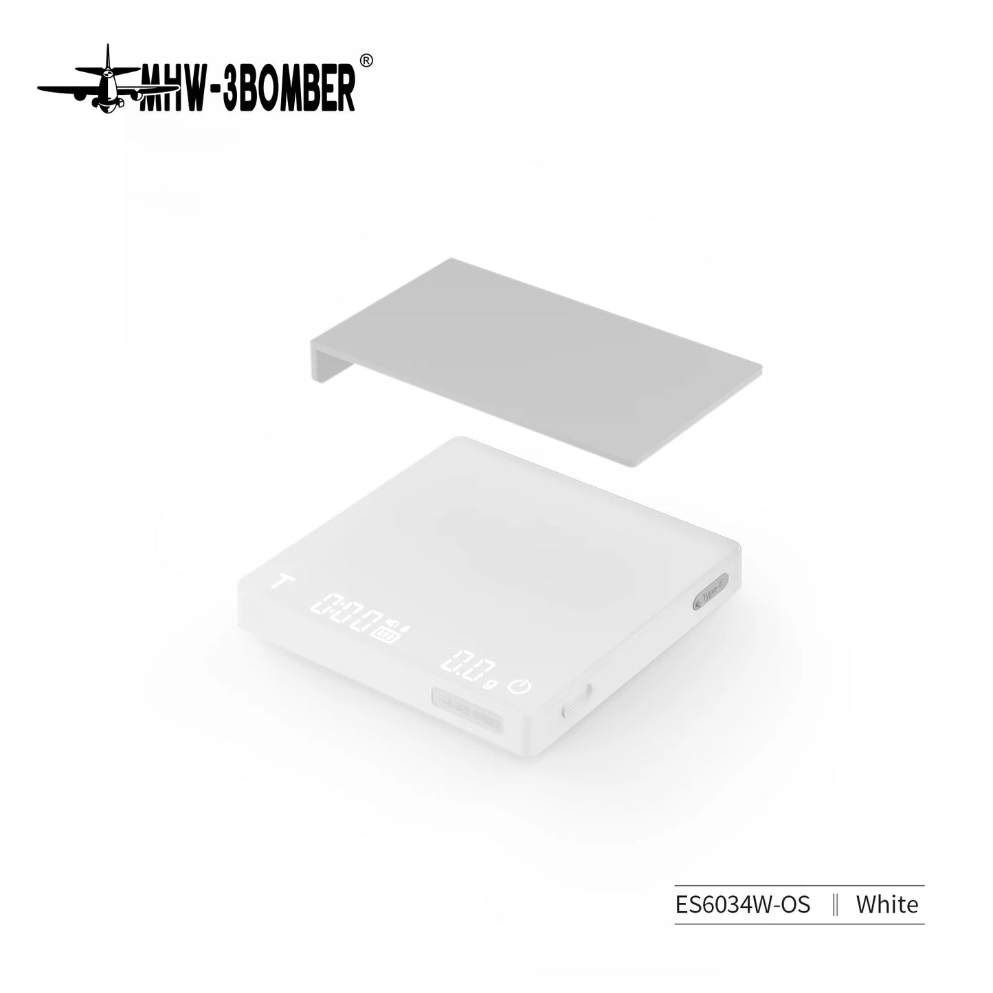 MHW-3BOMBER Coffee Scale Digital Kitchen With Timer Rechargeable 2kg Capacity