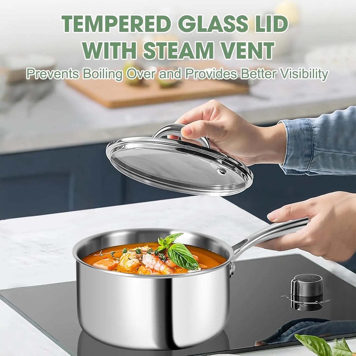 3 Ply Stainless Steel 11 Piece Cookware Set Induction Safe