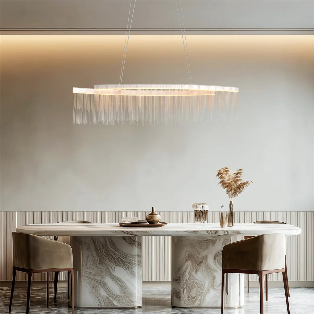 Modern Crystal Chandelier Pendant Light Dimmable LED Dining