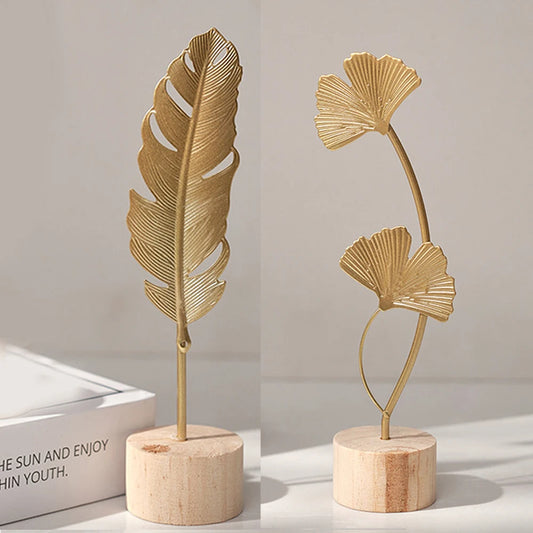 Hign-concerned Nordic Ginkgo Leaf Sculpture For Home Decor