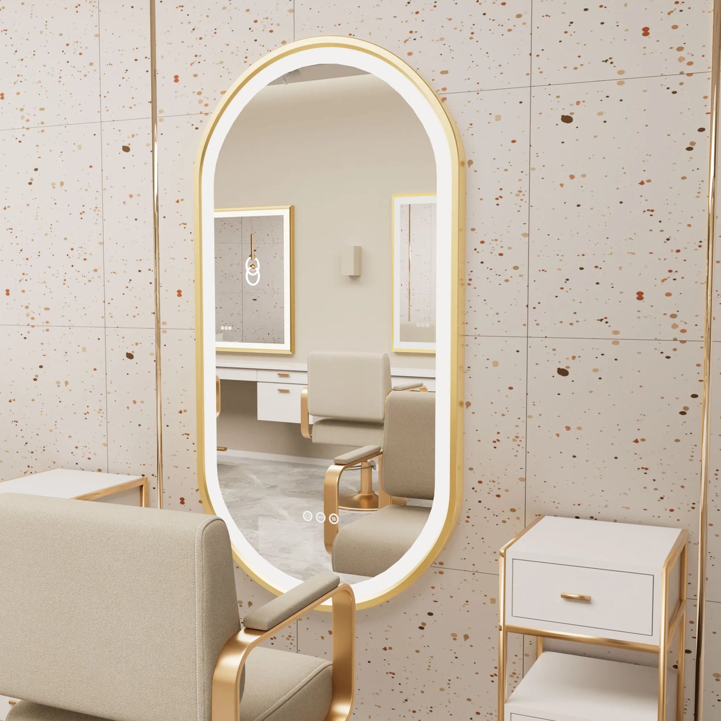 Wisfor LED Oval Bathroom Mirror Stepless Dimmable Vanity