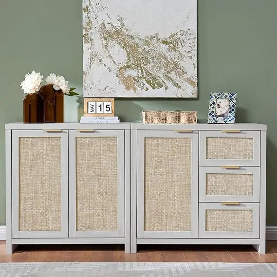 Hampstead Storage Set Rattan Sideboard 3 Doors 3 Drawers