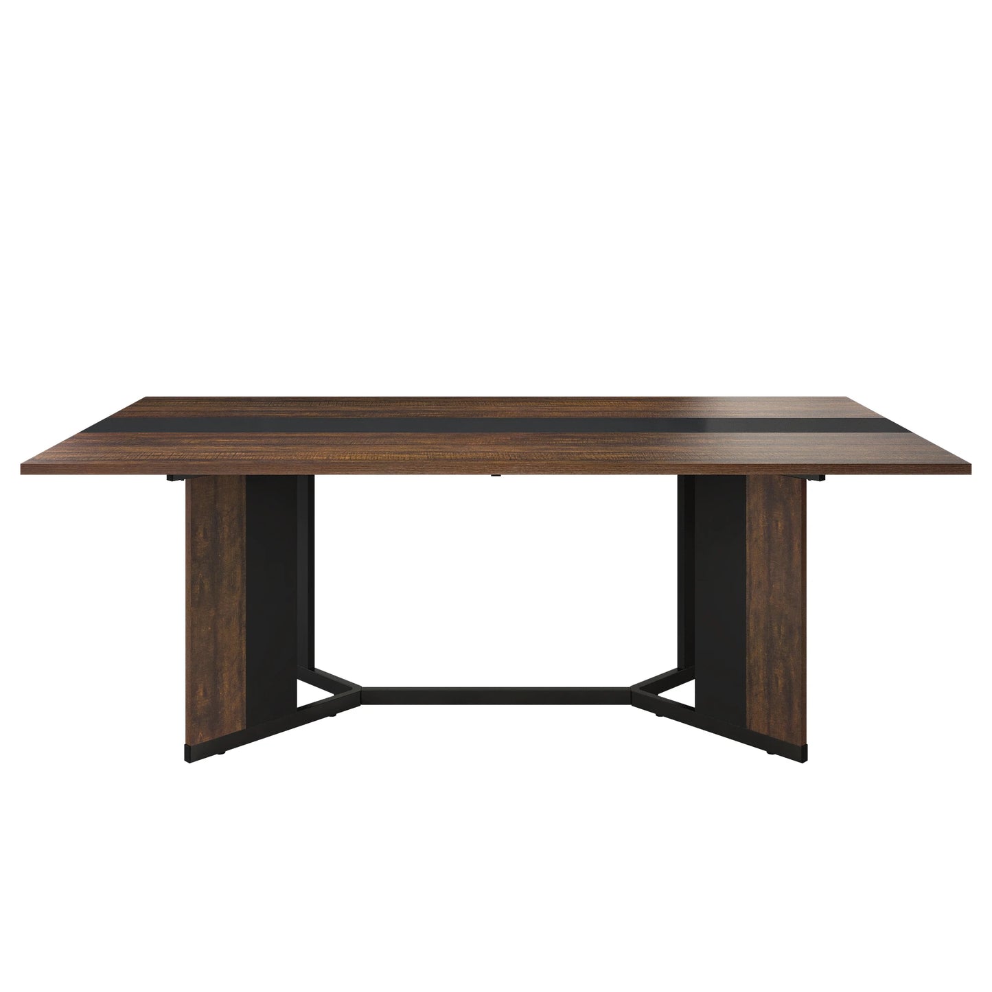 QiaoShiRen Rectangular Dining Table With Wood Top Finish