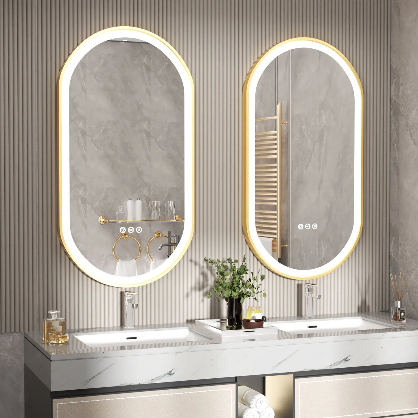Wisfor Oval LED Bathroom Mirror Dimmable Anti Fog Memory
