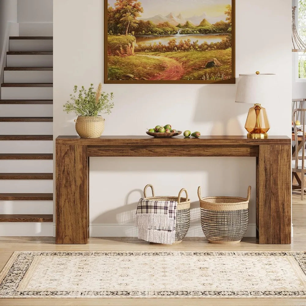 Extra Long Farmhouse Console Table For Sofa Living Room
