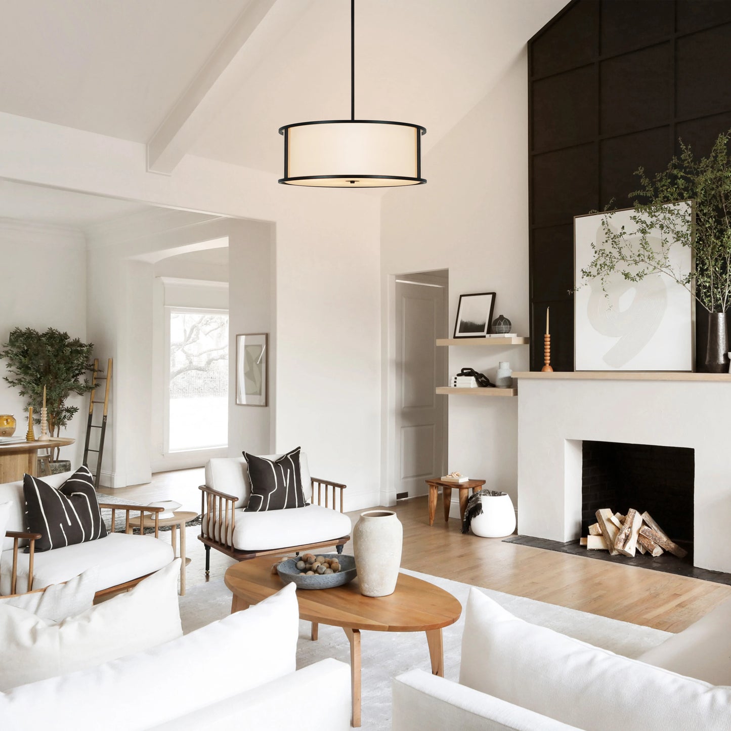 Drum Chandelier 4 Light Dining Room Pendant Fixture