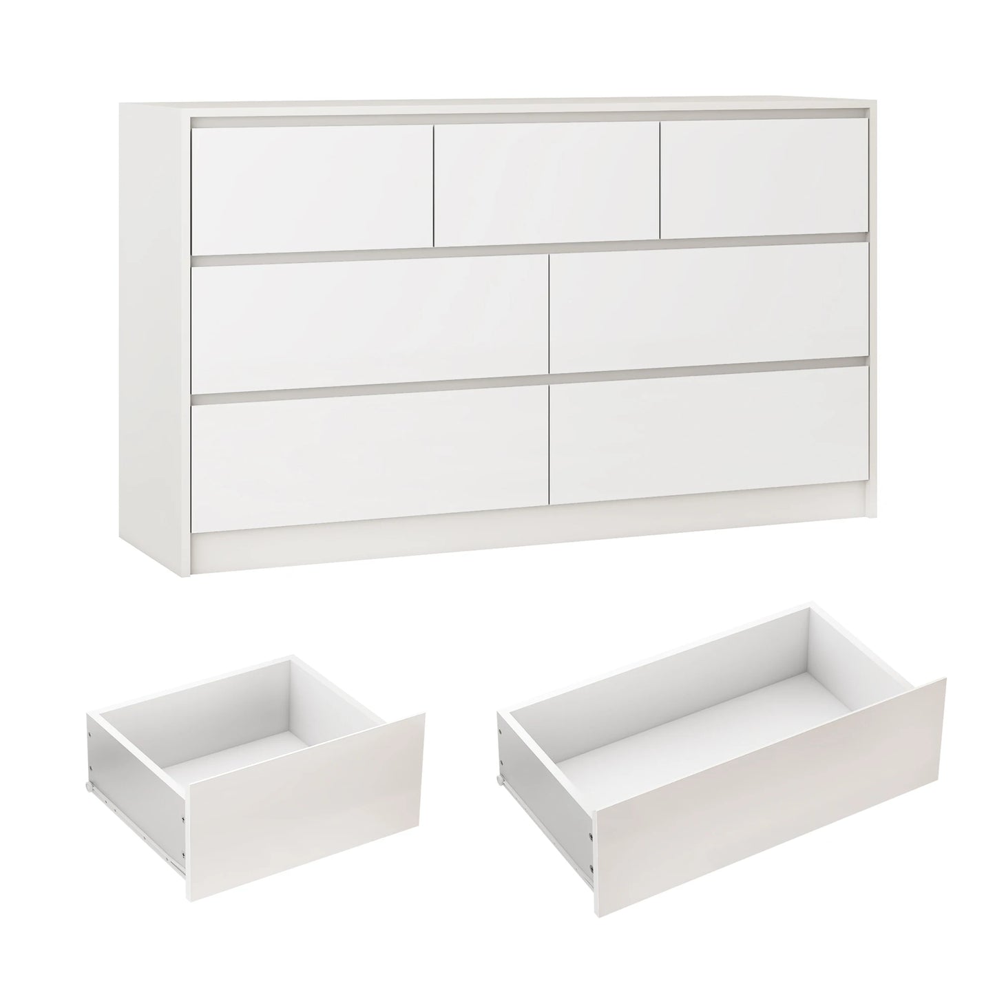 QiaoShiRen Seven Drawer Dresser for Bedroom High Gloss