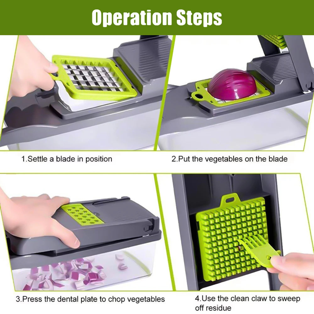 14 In 1 Multifunction Vegetable Chopper Slicer Shredder Gadget