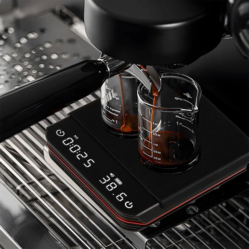 Electronic Coffee Scale With Timer LED Display 0.1g Compact