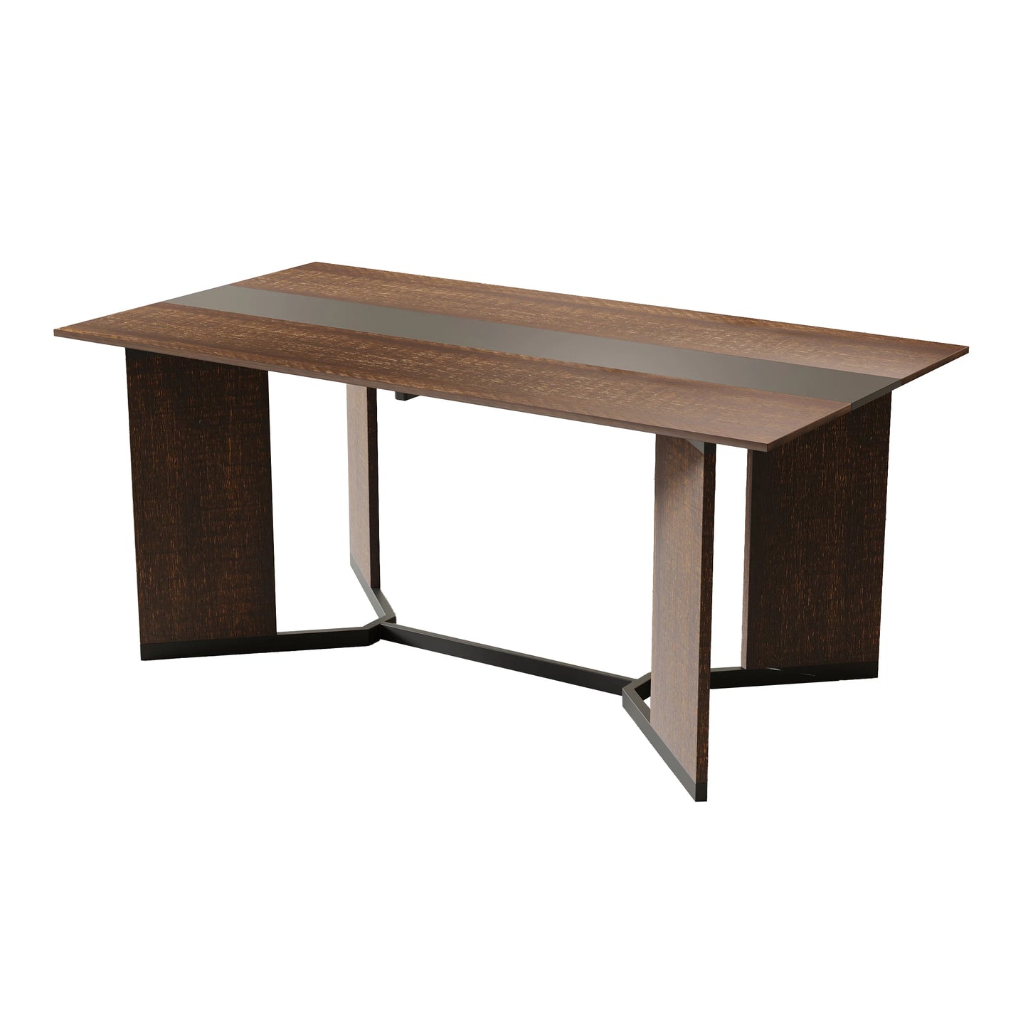 QiaoShiRen Rectangular Dining Table With Wood Top Finish