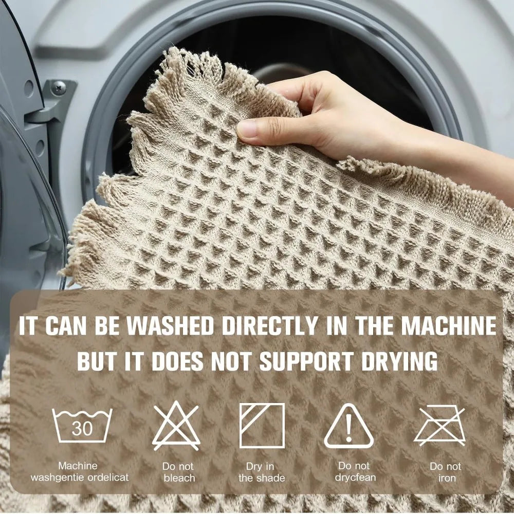 Hign-Concerned Waffle Non Slip Bath Mat Set For Quick Drying